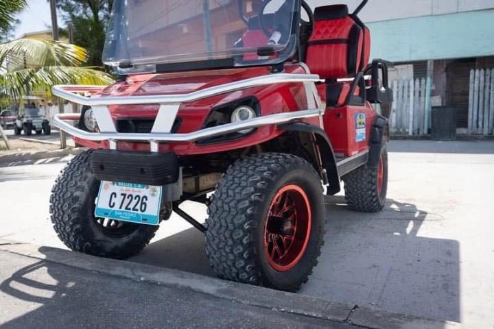 a truck is parked on the side of a road