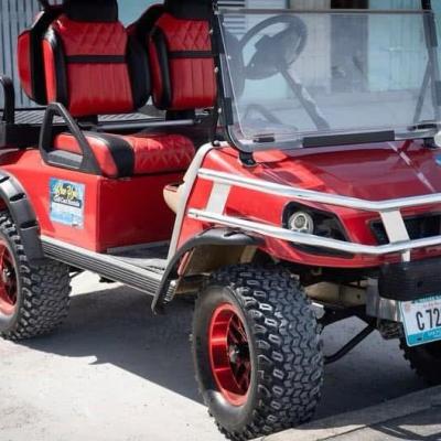 a car parked on the side of a road