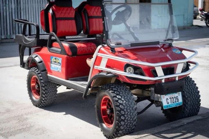 a car parked on the side of a road